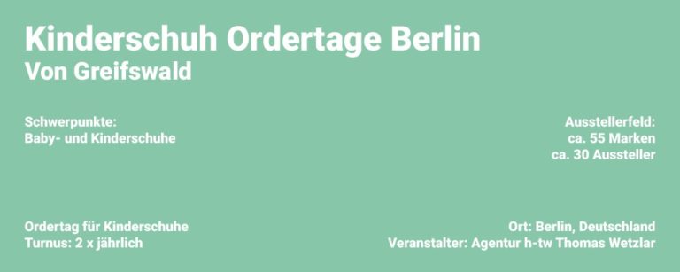 Kinderschuh Ordertage Berlin 08 / 2019