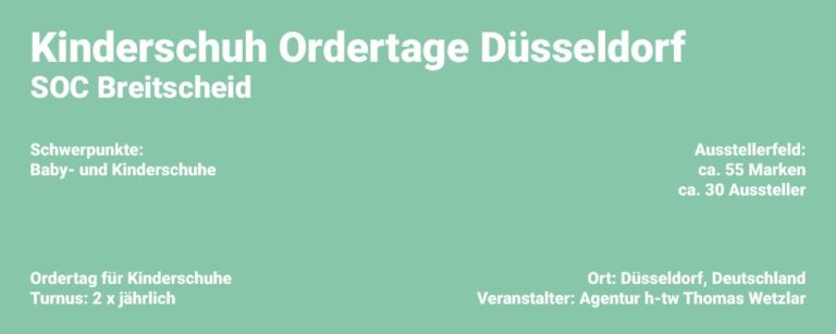 Kinderschuh Ordertage Düsseldorf 08 / 2019