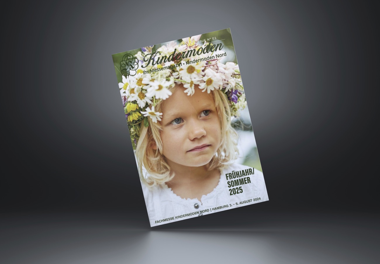 Cover des Katalogs zur Kindermoden Nord im Agust 2024